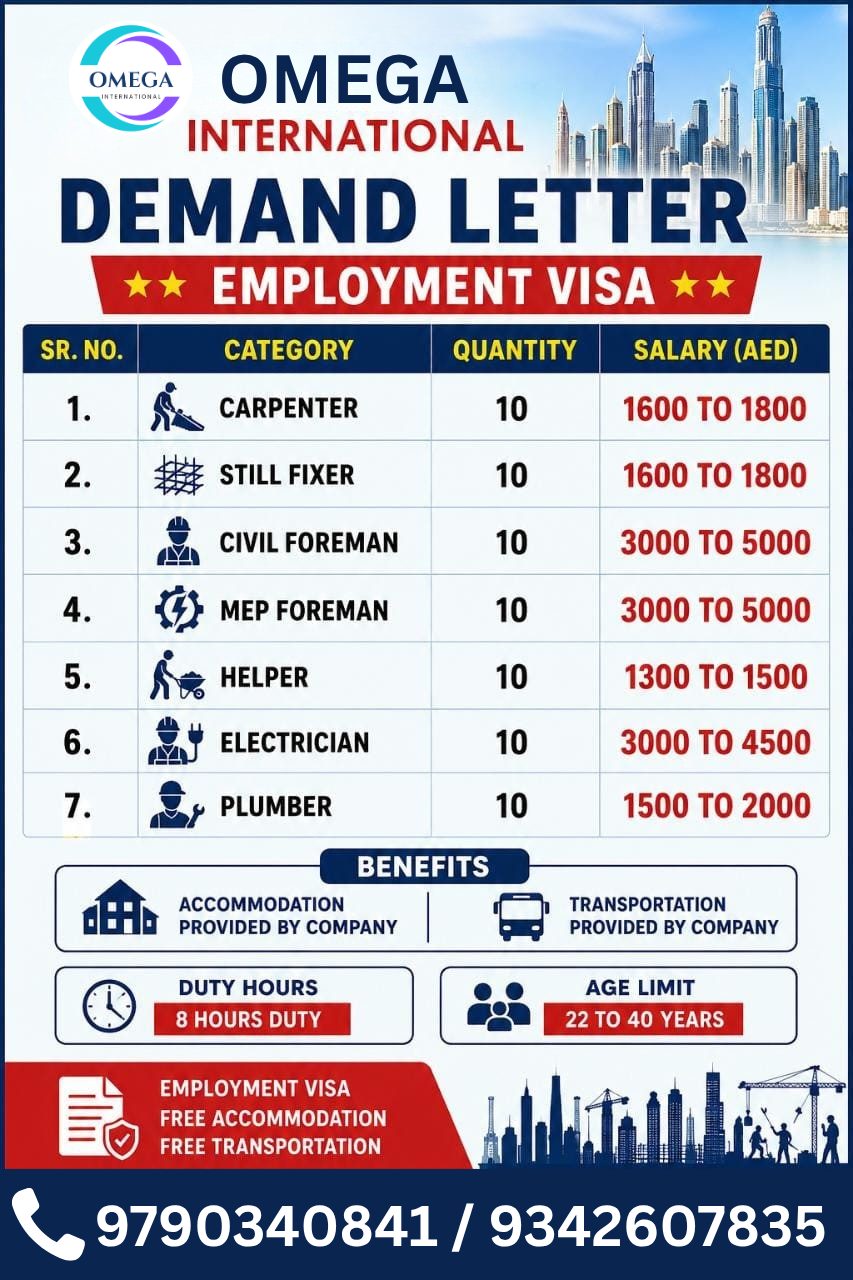 Employment Visa - Omega International — OMEGA INTERNATIONAL HR SOLUTIONS, United Arab Emirates, United Arab Emirates