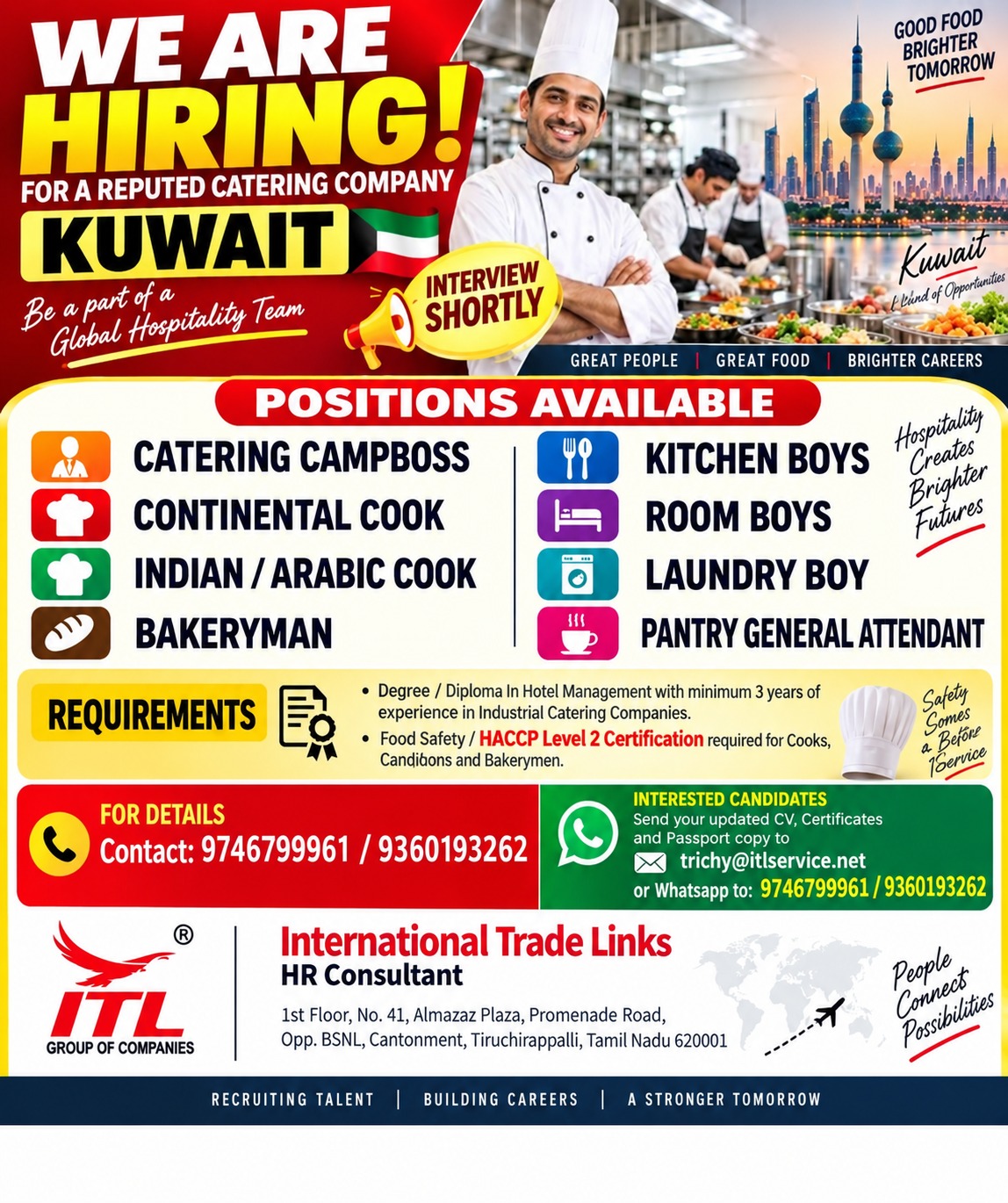 Catering Company Recruitment for Kuwait
