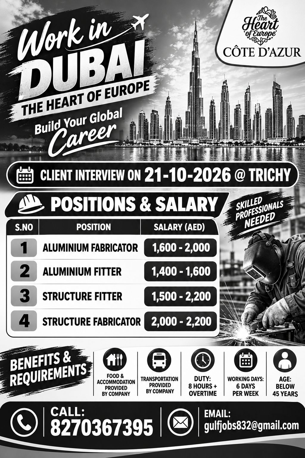 Work in Dubai - The Heart of Europe — VG TRAVELS, United Arab Emirates, United Arab Emirates