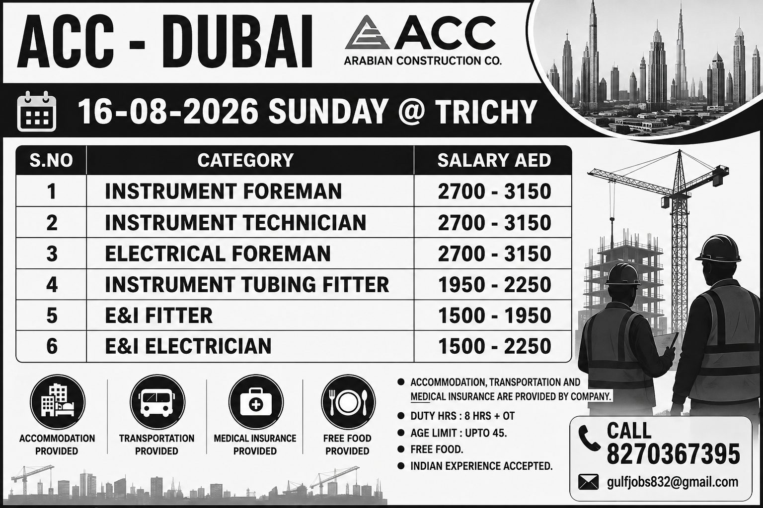 Construction Project Recruitment - ACC Dubai