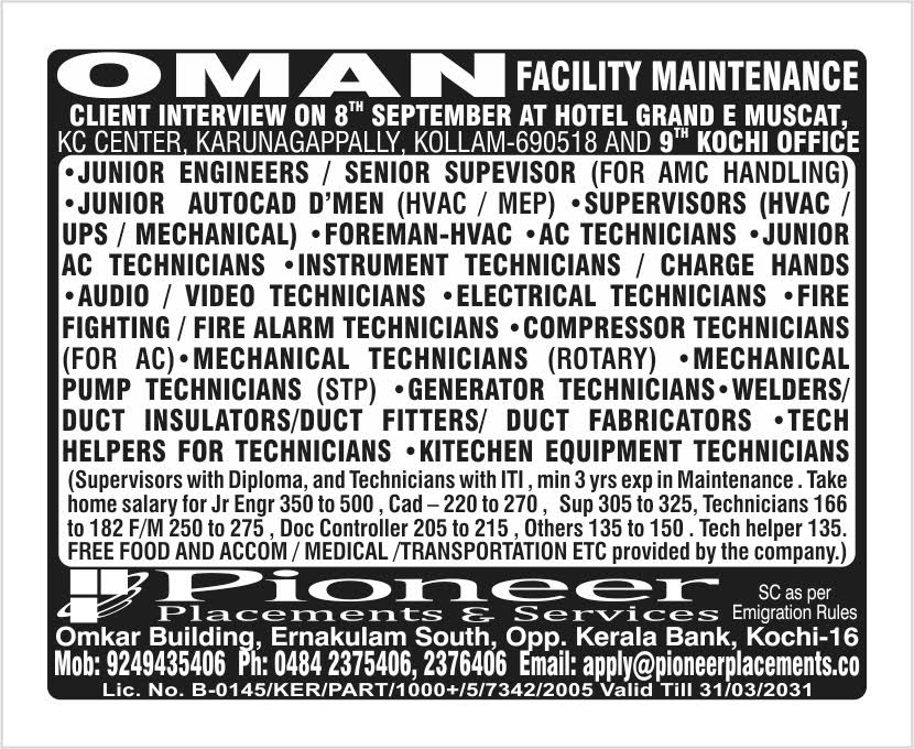 FMM TECHNICIANS AND SUPERVISORS