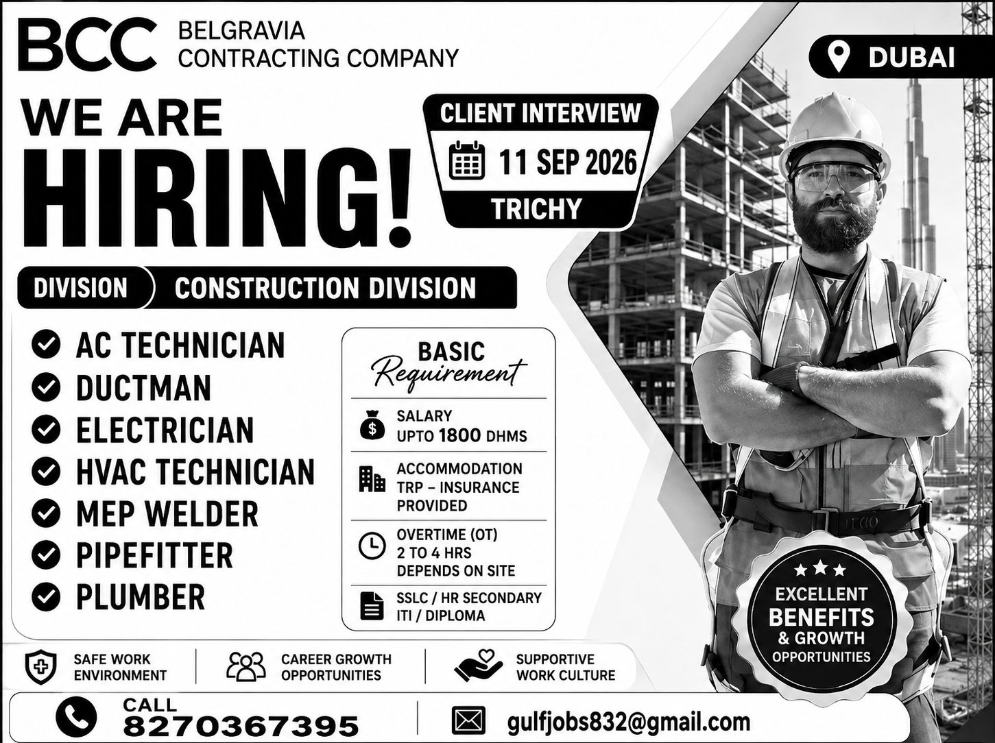 Construction Division Multiple Positions