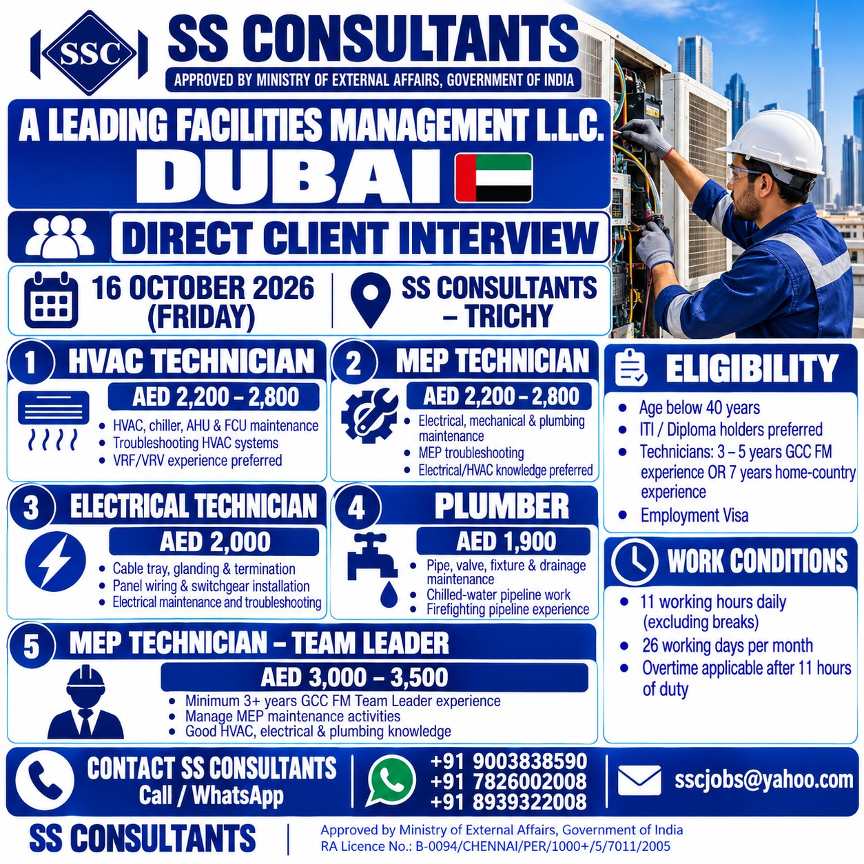 Facilities Management Positions - Dubai