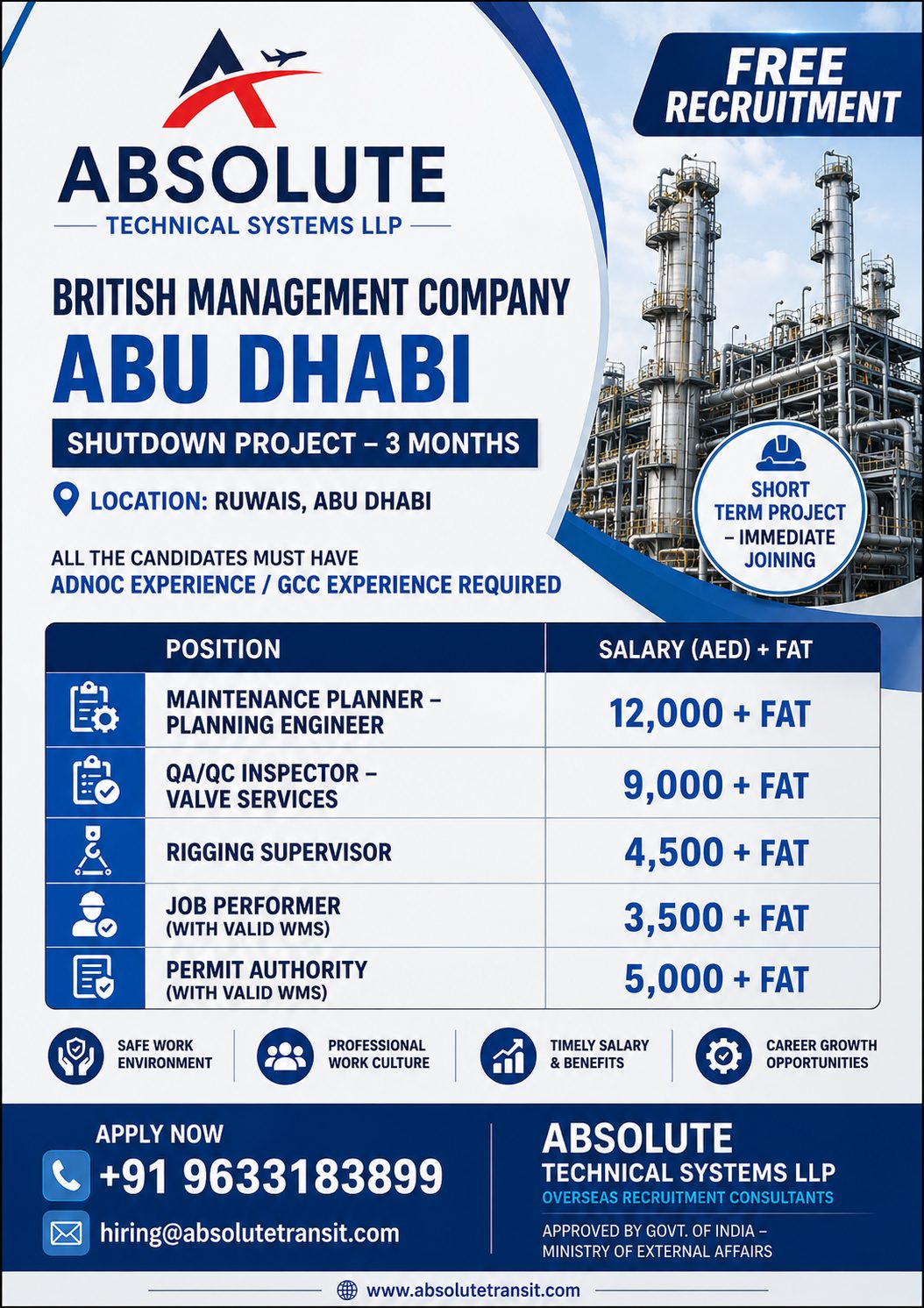 Abu Dhabi Shutdown Project — Absolute Technical Systems LLP, United Arab Emirates, United Arab Emirates