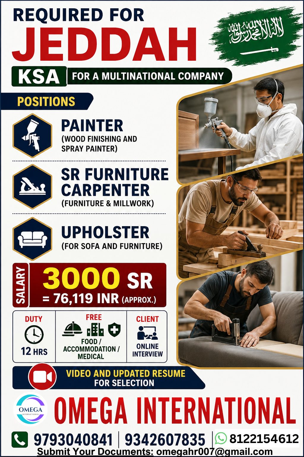 PAINTER,SR FURNITURE CARPENTER,UPHOLSTER