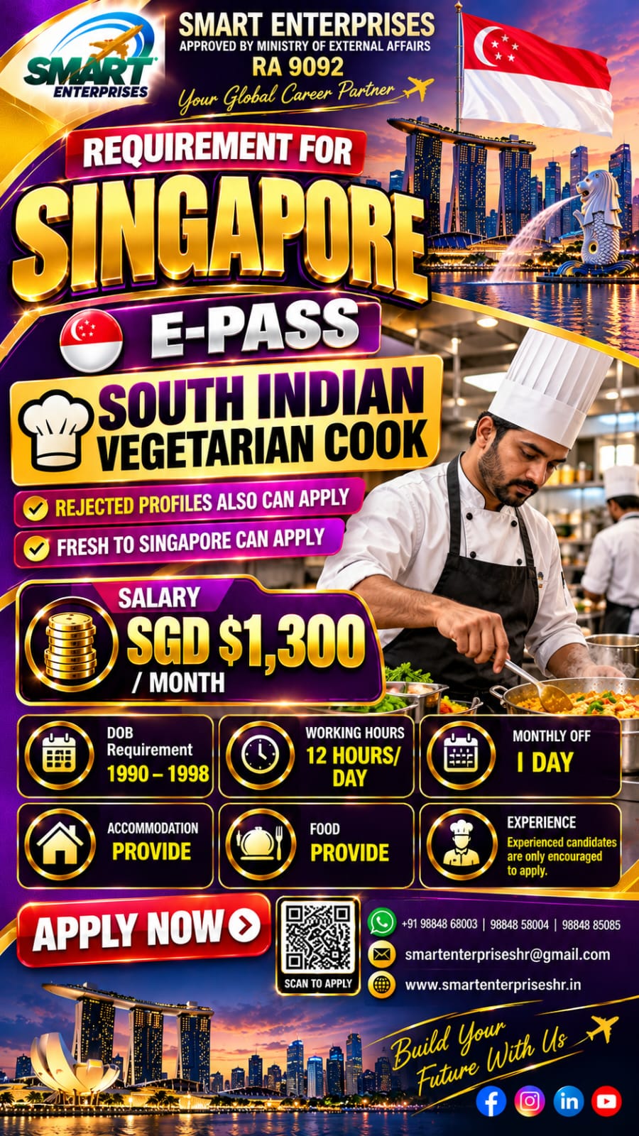 CHEF – (SOUTH INDIAN)