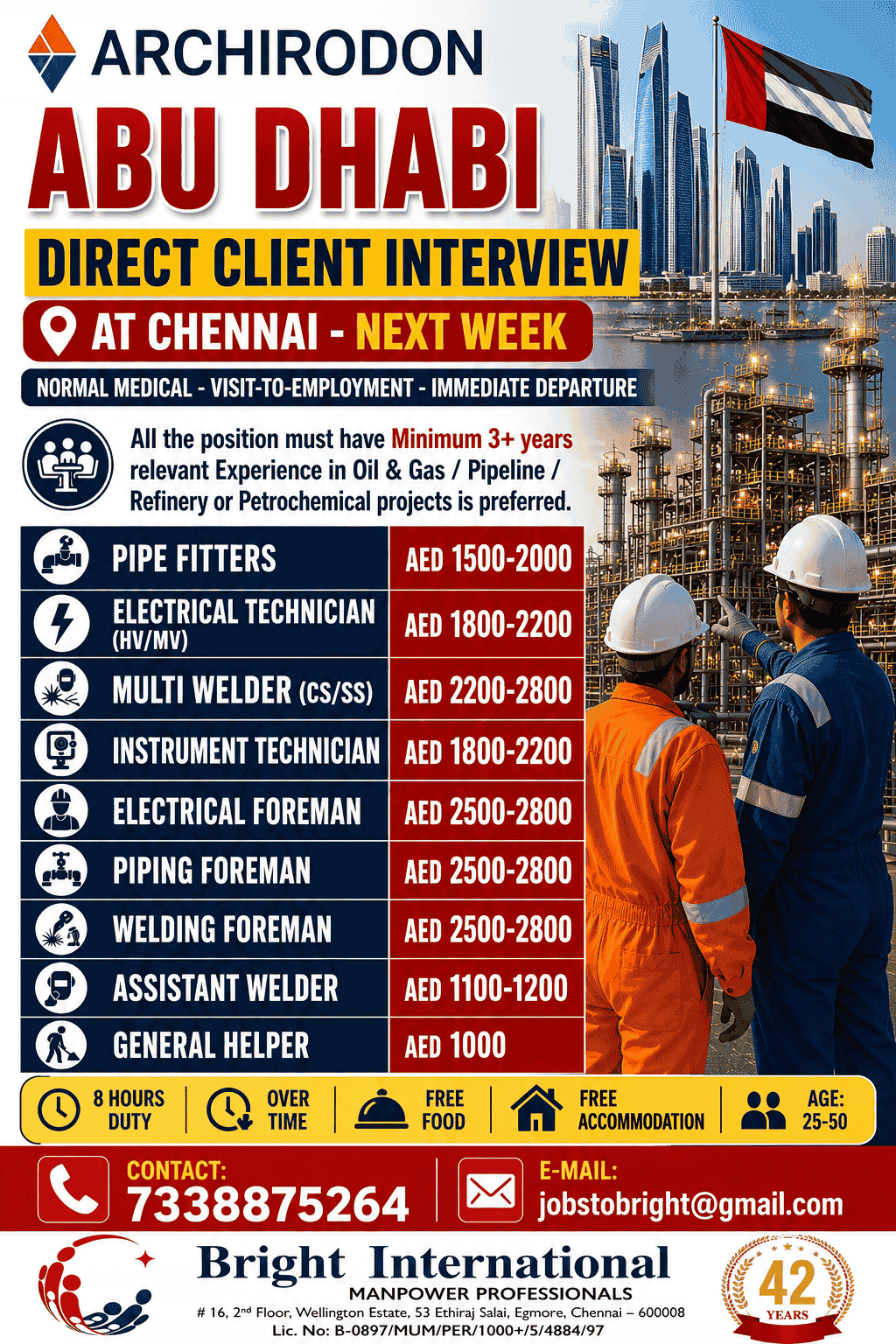 LONG TERM - ABU DHABI — Bright International, Chennai, ABU DHABI