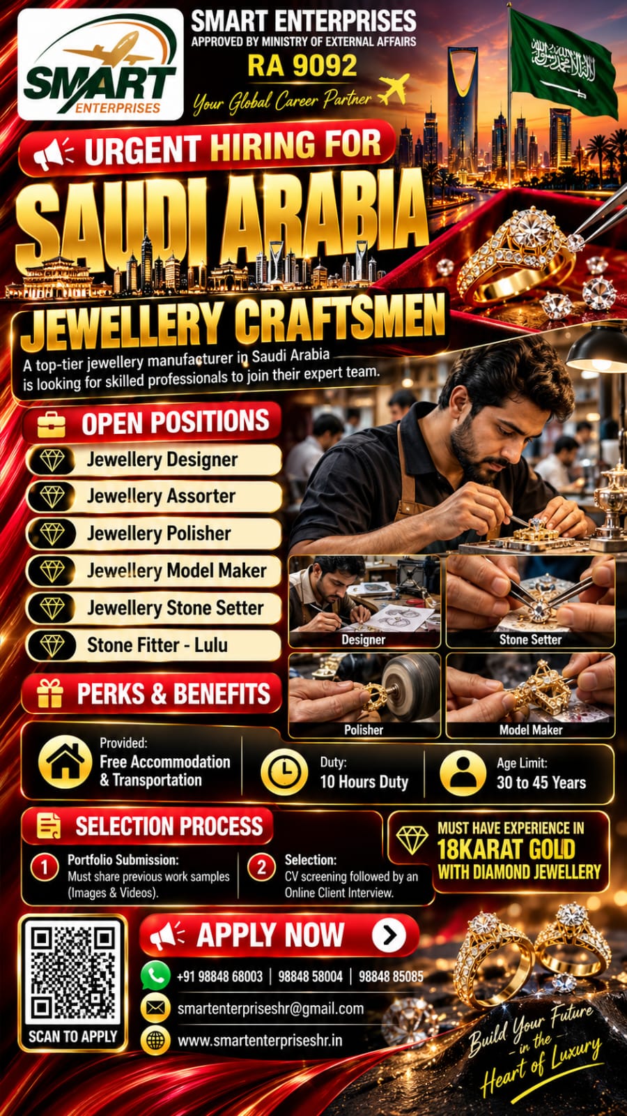 Jewellery Designer — smartenterpriseshr@gmail.com, SAUDI ARABIA, SAUDI ARABIA