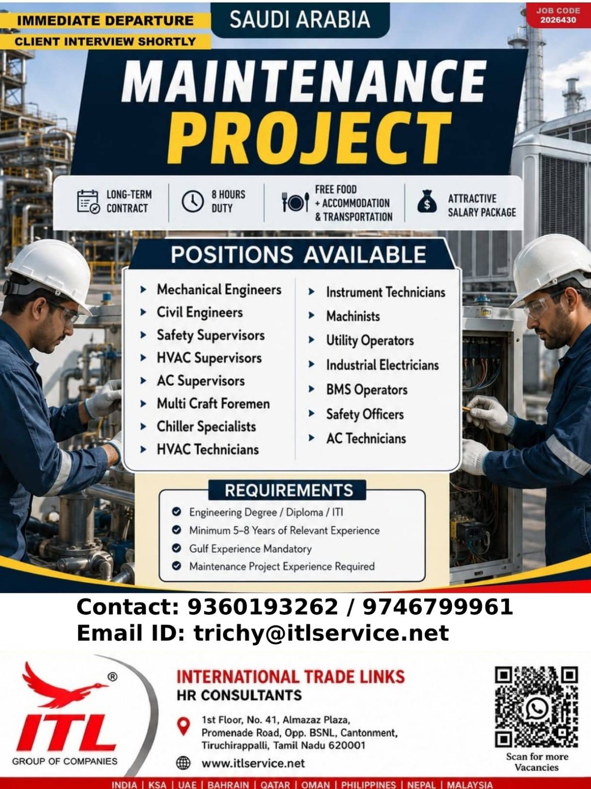 Maintenance Project — ITL Travels, Saudi Arabia