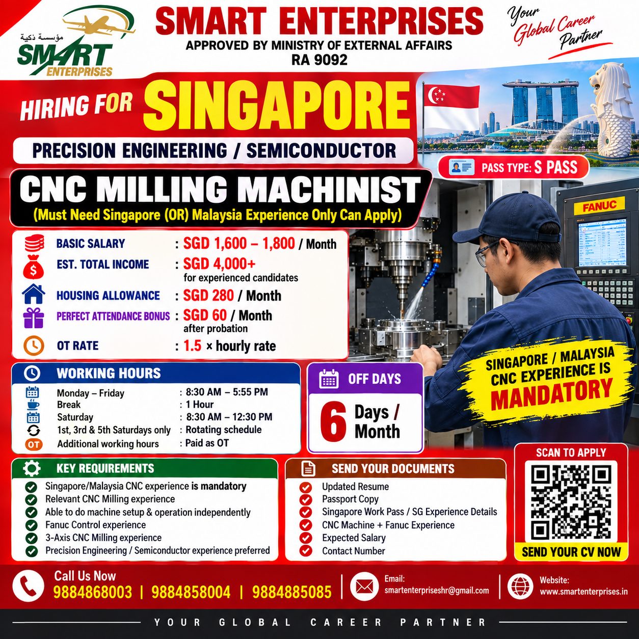CNC MILLING MACHINIST SINGAPORE Precision Engineering / Semiconductor