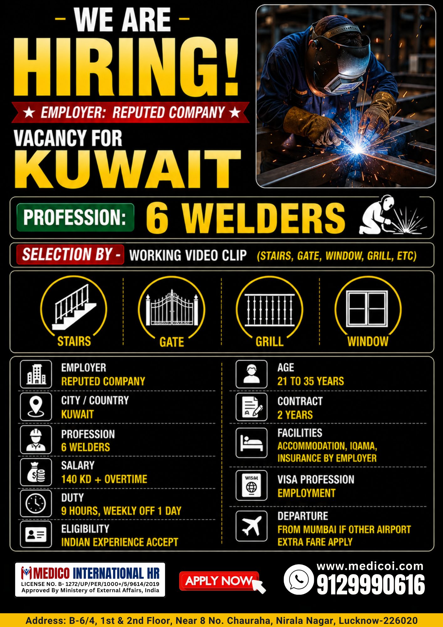 Welder — MEDICO INTERNATIONAL, Kuwait