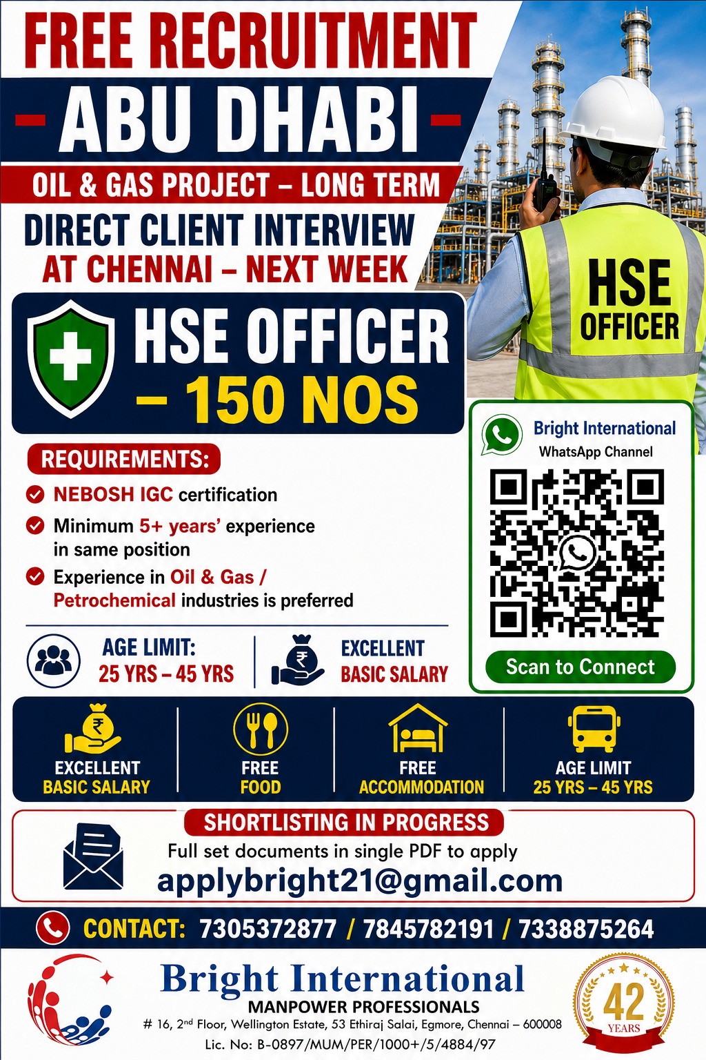 FREE RECRUITMENT - ABU DHABI - LONG TERM PROJECT