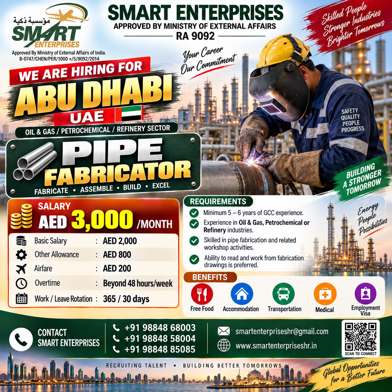 PIPE FABRICATOR — smartenterpriseshr@gmail.com, Abu Dhabi, UAE