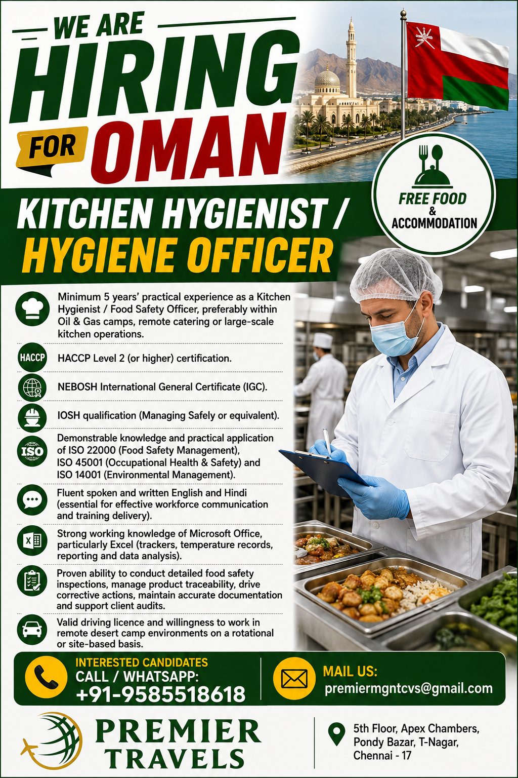 Hiring for Oman Hygiene Officer