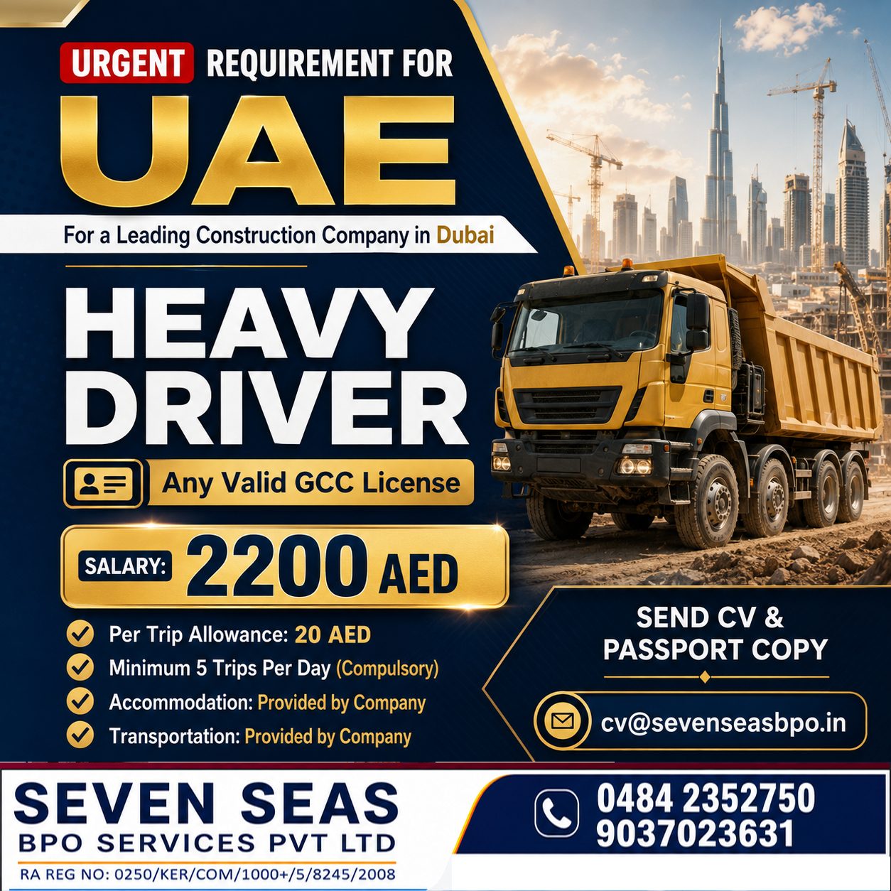 URGENT REQUIREMENT IN UAE  - HEAVY DRIVER