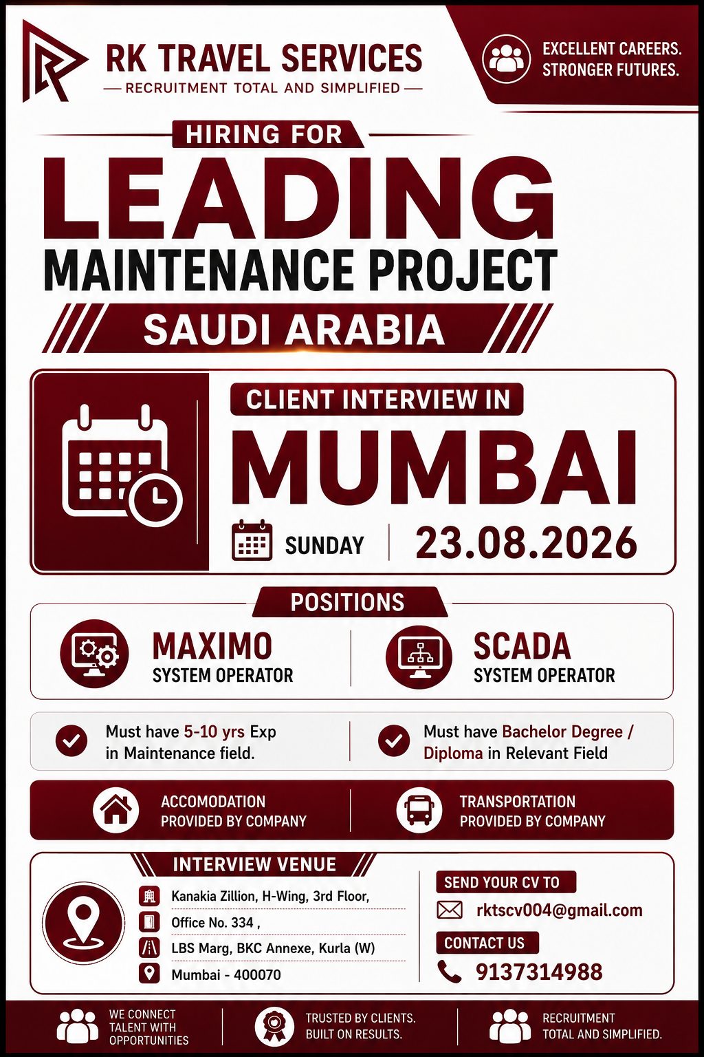 Leading Maintenance Project Saudi Arabia — RK Travel Services, Saudi Arabia, Saudi Arabia