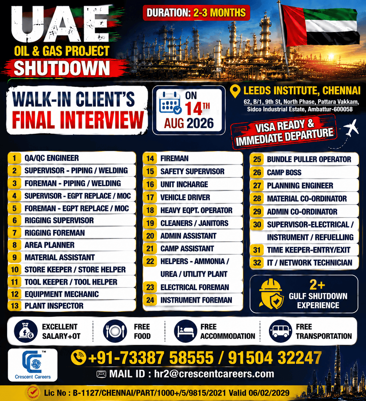 🇦🇪 UAE OIL & GAS SHUTDOWN PROJECT – HIRING NOW! ⚙️🔥