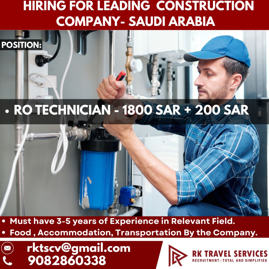 HIRING FOR LEADING  construction Company- Saudi Arabia - RO — RK Travel Services, Saudi Arabia