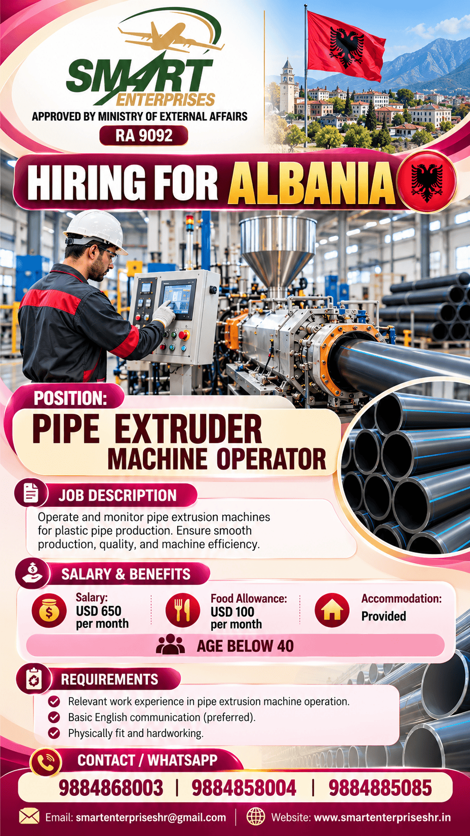PIPE EXTRUDER MACHINE OPERATOR