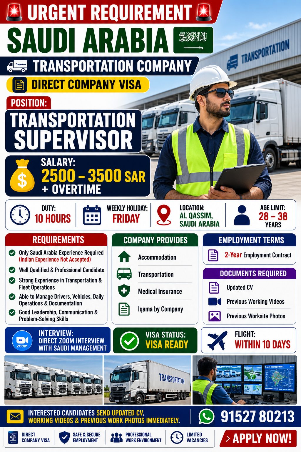 Transportation Supervisor — V.G. Consultancy, Saudi Arabia, Saudi Arabia