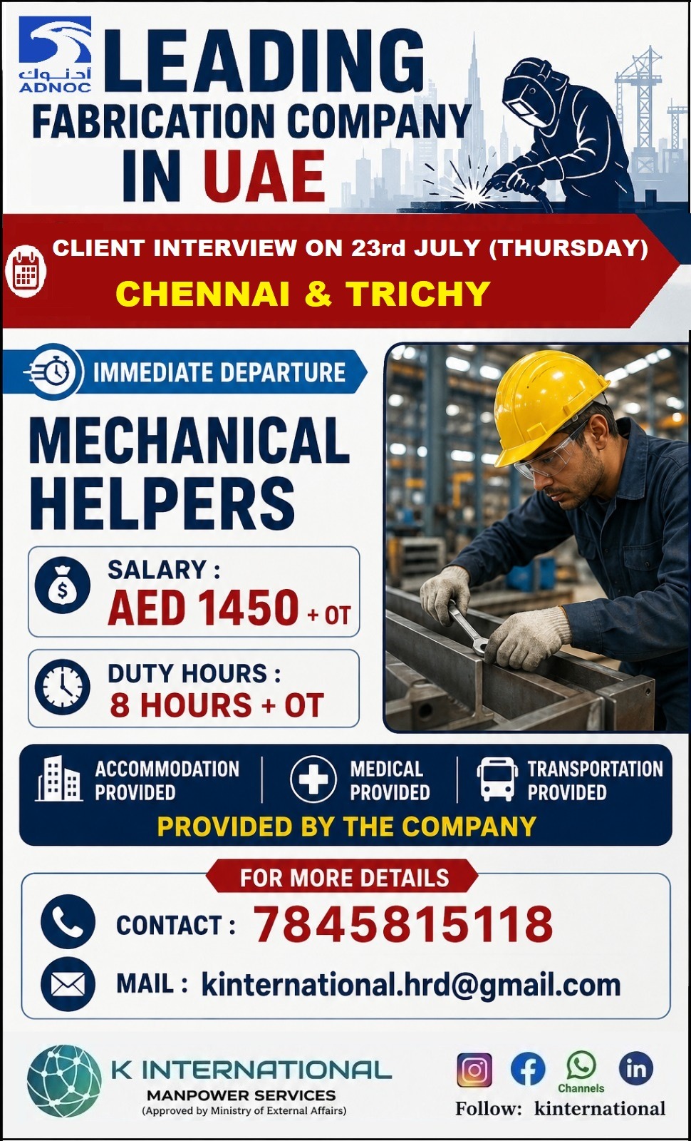 Mechanical Helpers — K International, UAE