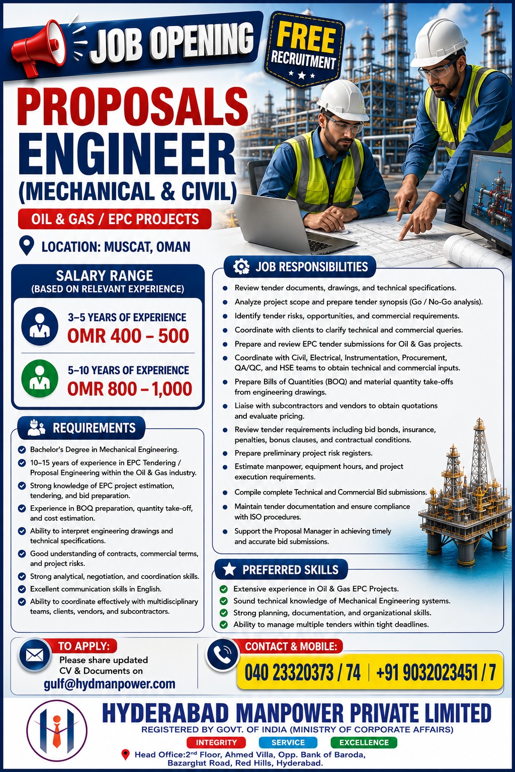 Hiring Engineer for Oman