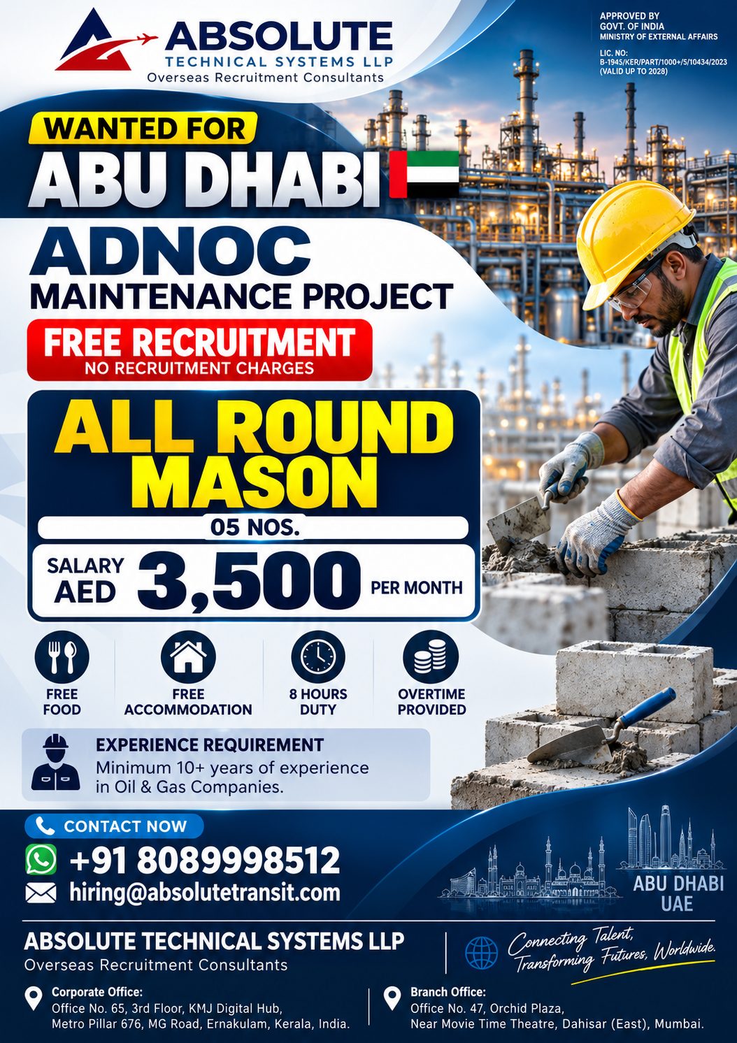 Abu Dhabi ADNOC Maintenance Project — Absolute Technical Systems LLP, United Arab Emirates, United Arab Emirates