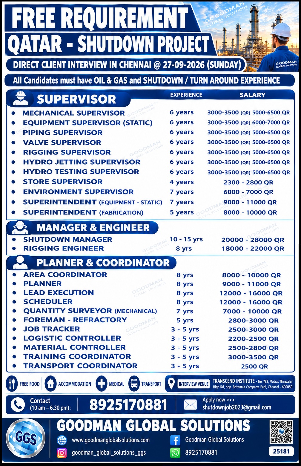 SHUTDOWN PROJECT - QATAR