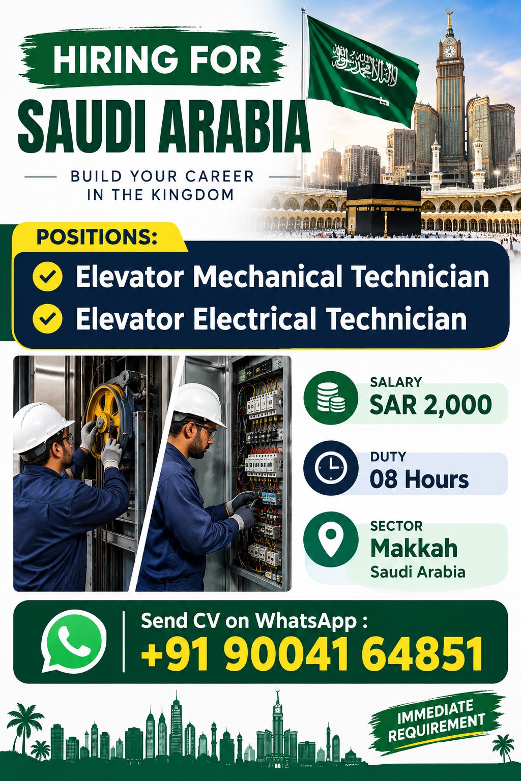 Elevator Technicians — Azeem Consultancy, Saudi Arabia, Saudi Arabia